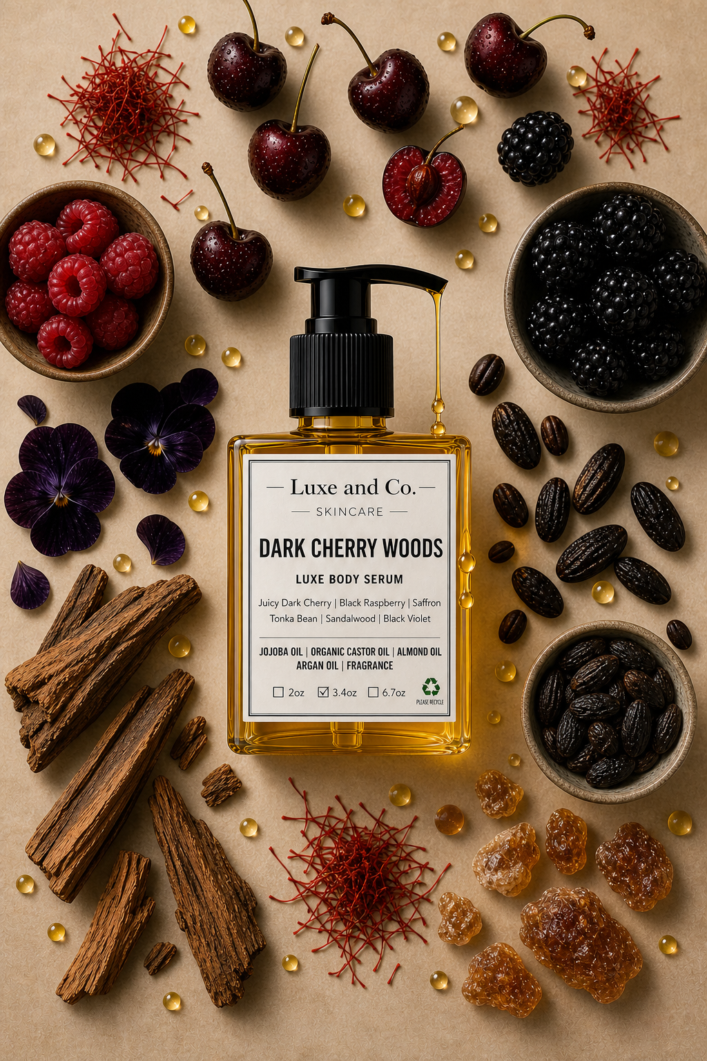 Dark Cherry Woods Luxe Body Serum