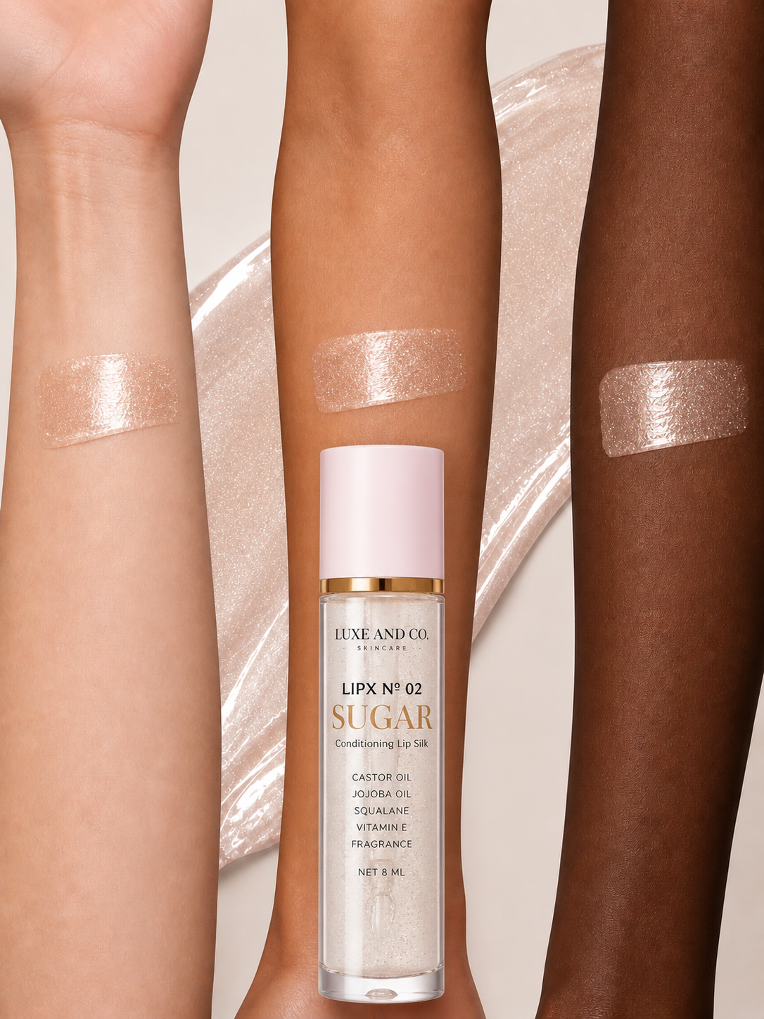 LIPX Nº 02 SUGAR Conditioning Lip Silk w/ Dust Bag