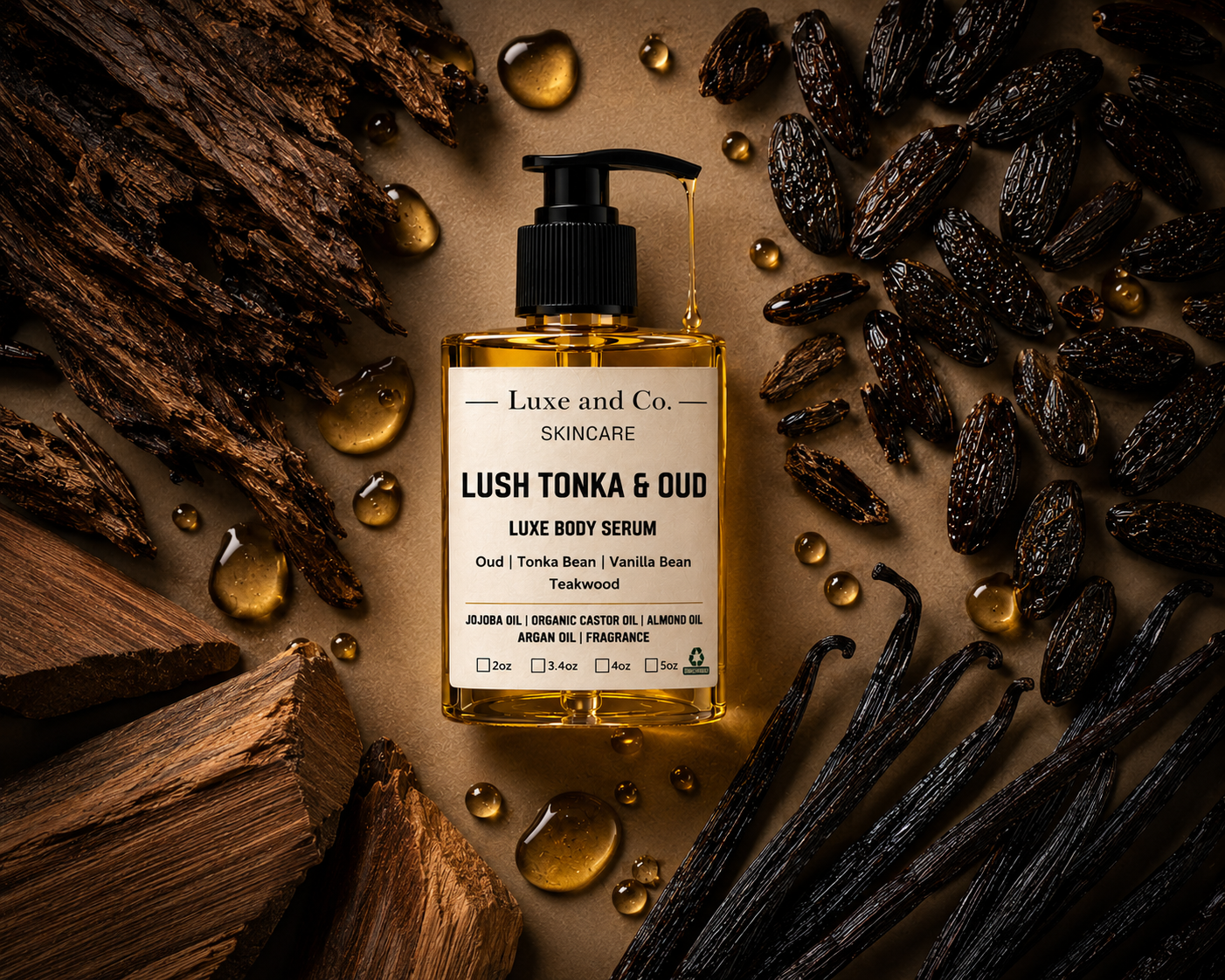 Lush Tonka & Oud Luxe Body Serum